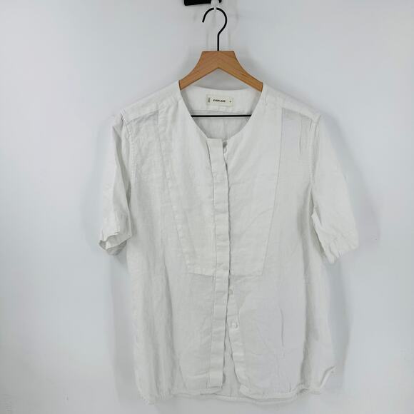 Everlane 100% European Flax Linen Minimalist Sustainable Bib Shirt Size Medium - Picture 1 of 7